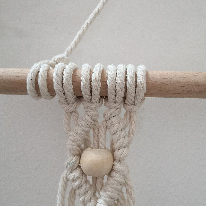 Bohemian Wooden Macrame Hanging Wall Shelf by HitMyNeed