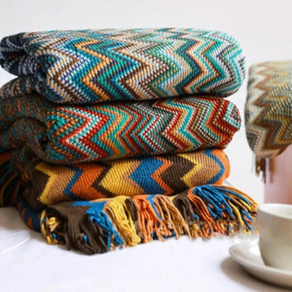 Boho Aztec Throw Blanket & Sofa Cover by HitMyNeed