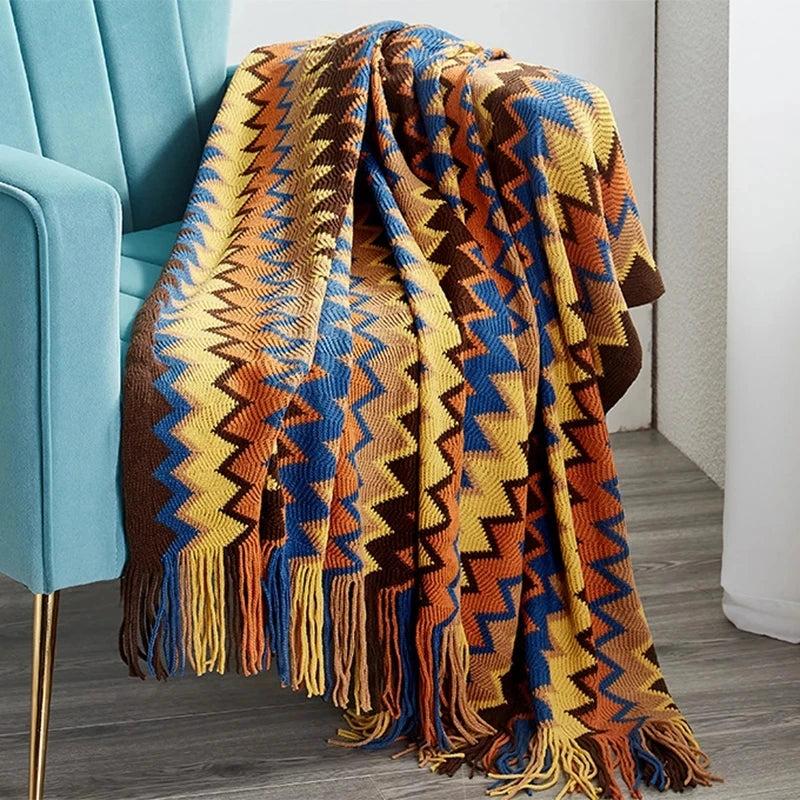 Boho Aztec Throw Blanket & Sofa Cover by HitMyNeed