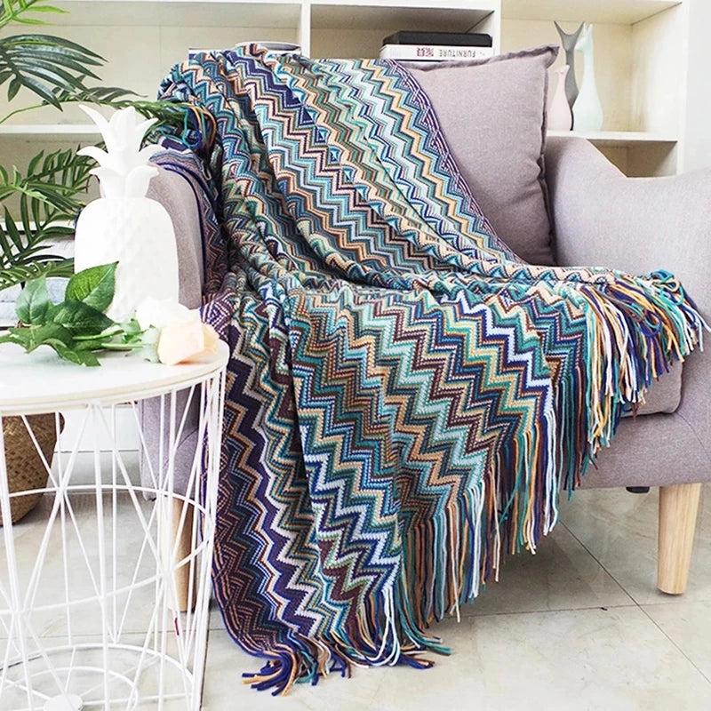 Boho Aztec Throw Blanket & Sofa Cover by HitMyNeed