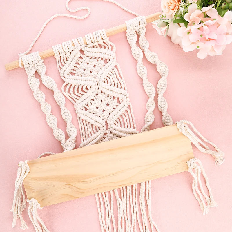 Boho Cotton Rope Hanging Macrame Shelf by HitMyNeed