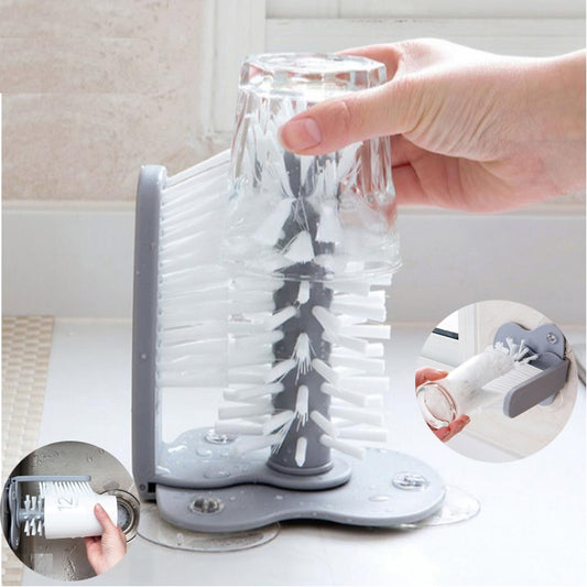 Bottle Cleaning Brush Glass Cleaner with Suction Base by HitMyNeed