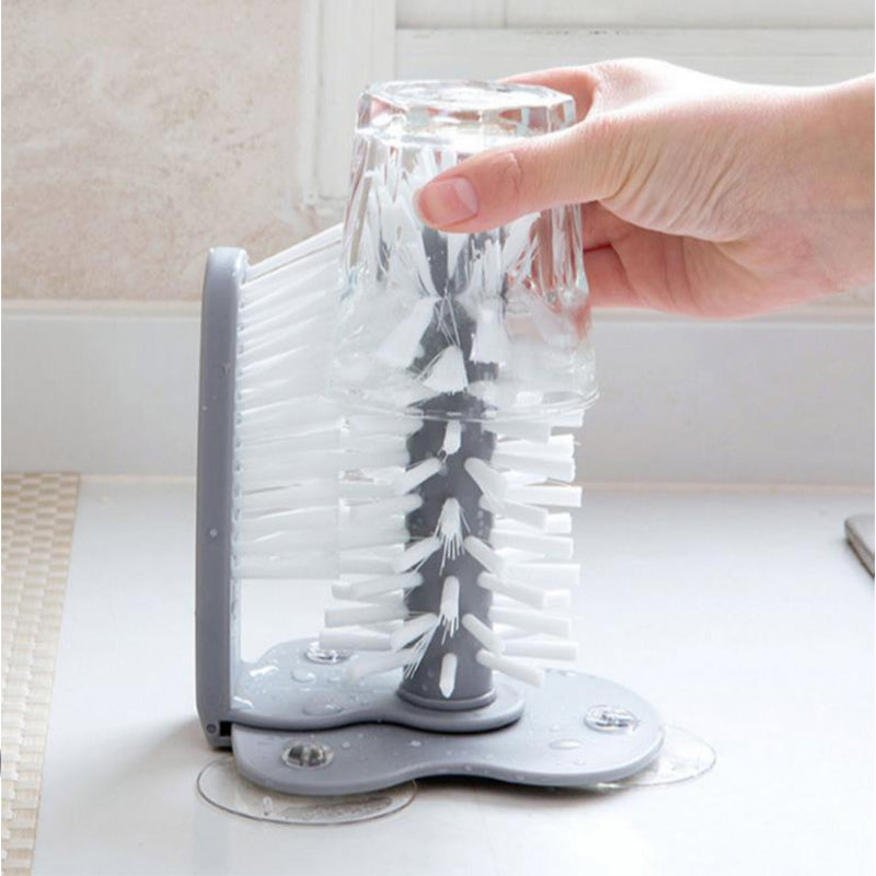 Bottle Cleaning Brush Glass Cleaner with Suction Base by HitMyNeed