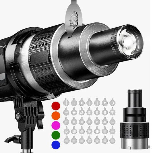 Bowens Mount Optical Snoot Light Kit with 35 Gobos by HitMyNeed