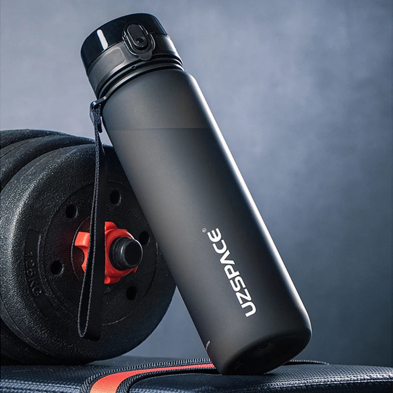 BPA-Free Leak-Proof Plastic Sports Water Bottle black 1-0l by HitMyNeed