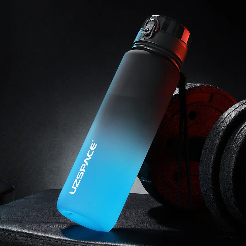 BPA-Free Leak-Proof Plastic Sports Water Bottle black-and-blue 0-65l by HitMyNeed