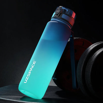 BPA-Free Leak-Proof Plastic Sports Water Bottle blue-and-green 0-35l by HitMyNeed