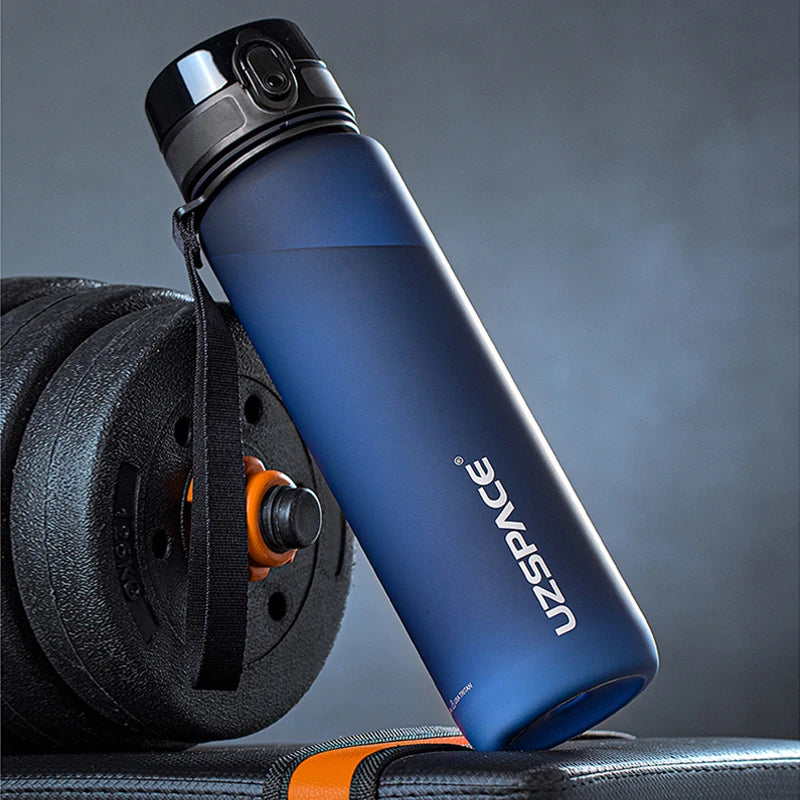 BPA-Free Leak-Proof Plastic Sports Water Bottle deep-blue 1-0l by HitMyNeed