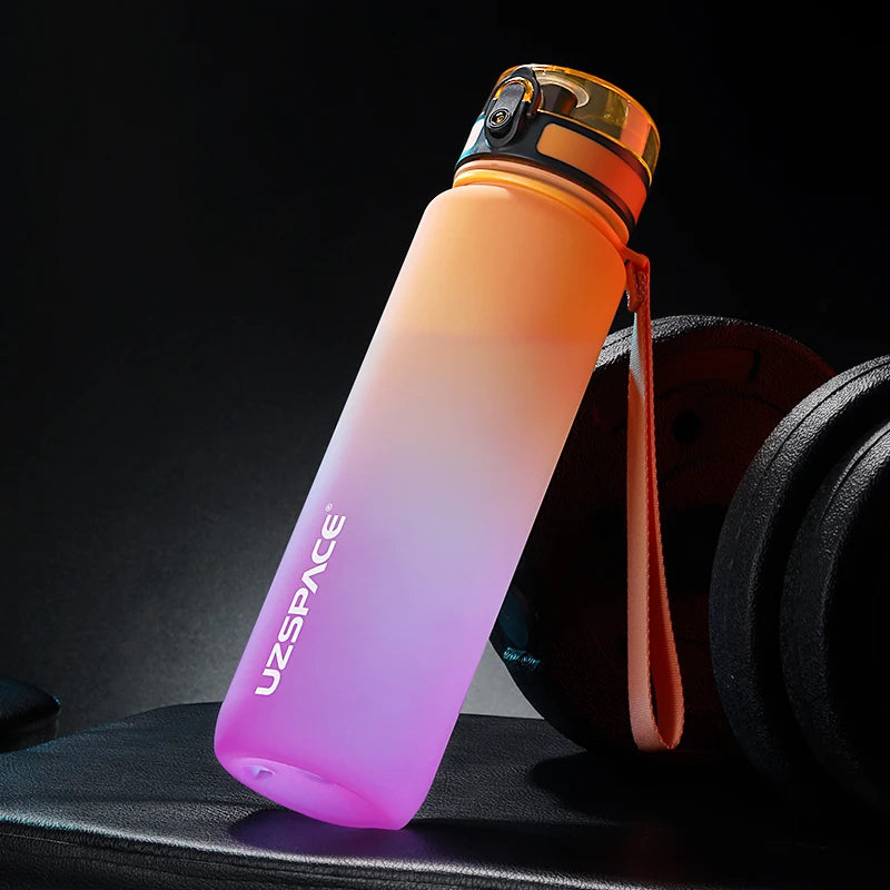 BPA-Free Leak-Proof Plastic Sports Water Bottle orange-and-purple 0-5l by HitMyNeed
