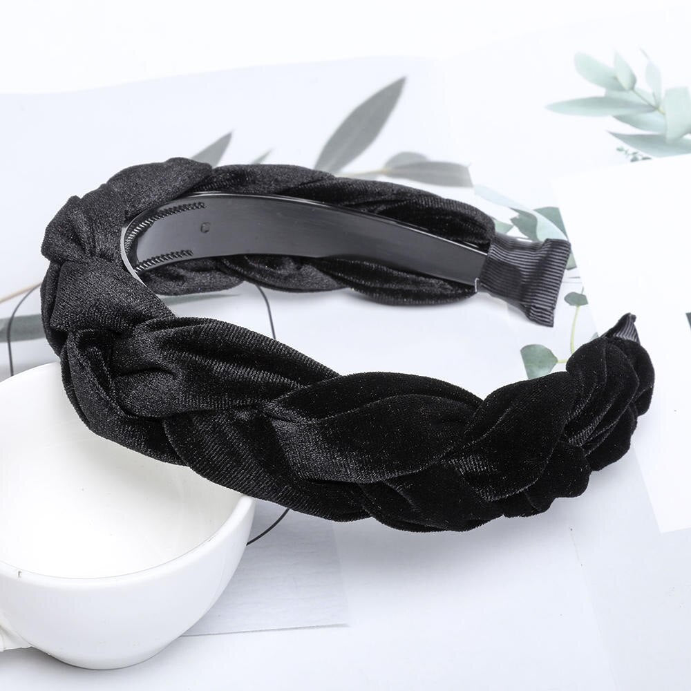 Braided Cloth Headband for Everyday Styling black-velvet-a by HitMyNeed
