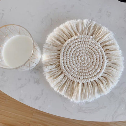 Braided Macrame Rope Coaster, 18 cm Cotton by HitMyNeed