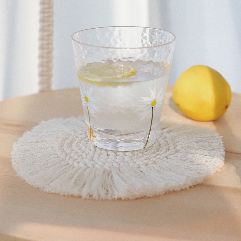 Braided Macrame Rope Coaster, 18 cm Cotton by HitMyNeed