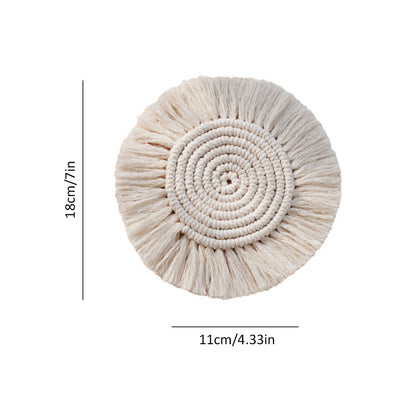 Braided Macrame Rope Coaster, 18 cm Cotton by HitMyNeed