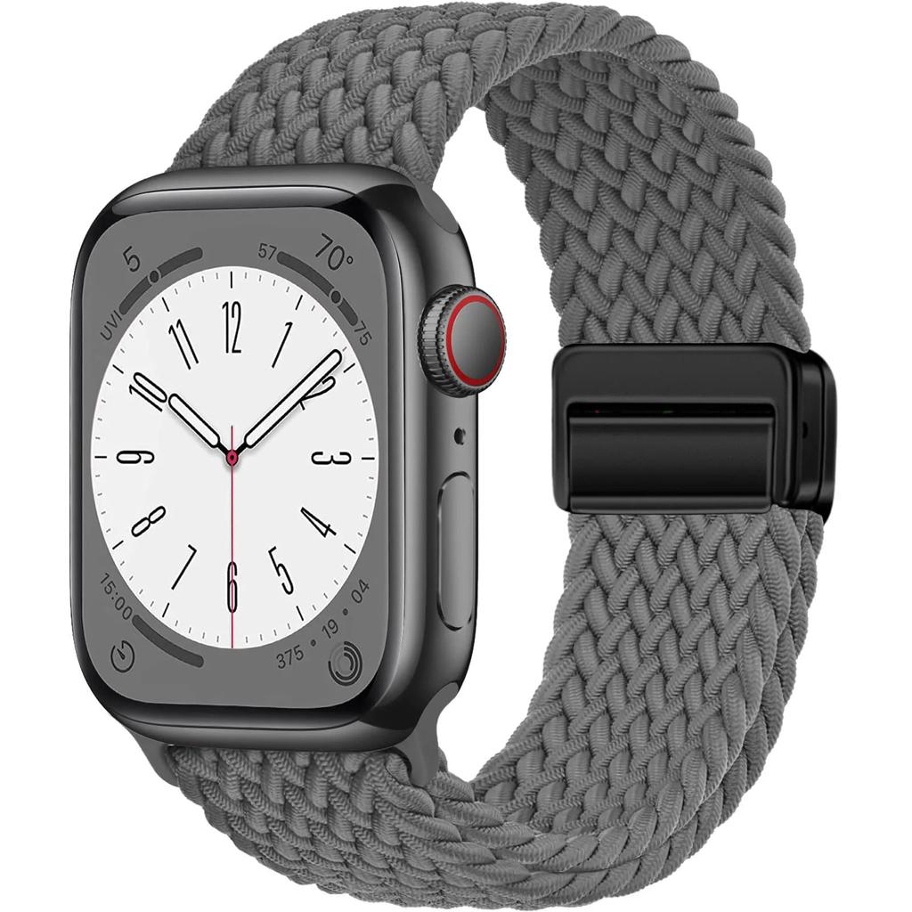 Braided Magnetic Band for Apple Watch 38-49mm gray 38-40-41-42mm by HitMyNeed