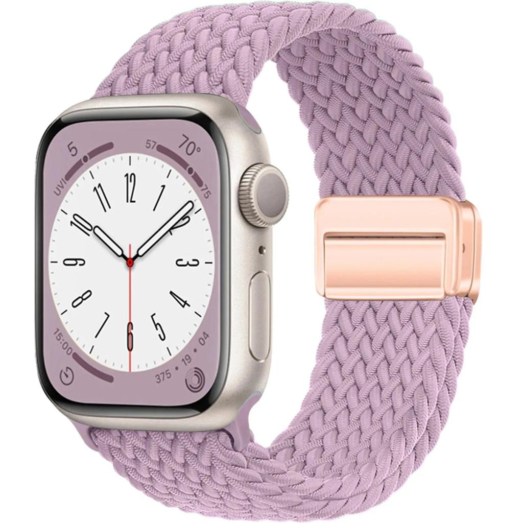 Braided Magnetic Band for Apple Watch 38-49mm lavender 38-40-41-42mm by HitMyNeed