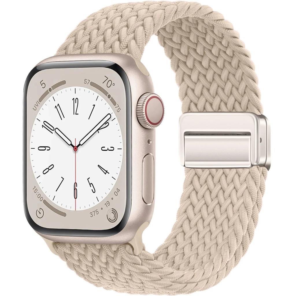 Braided Magnetic Band for Apple Watch 38-49mm milk-tea 38-40-41-42mm by HitMyNeed
