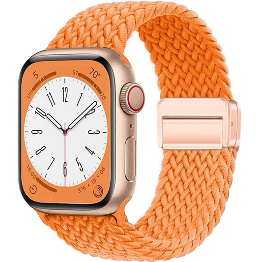 Braided Magnetic Band for Apple Watch 38-49mm orange 38-40-41-42mm by HitMyNeed