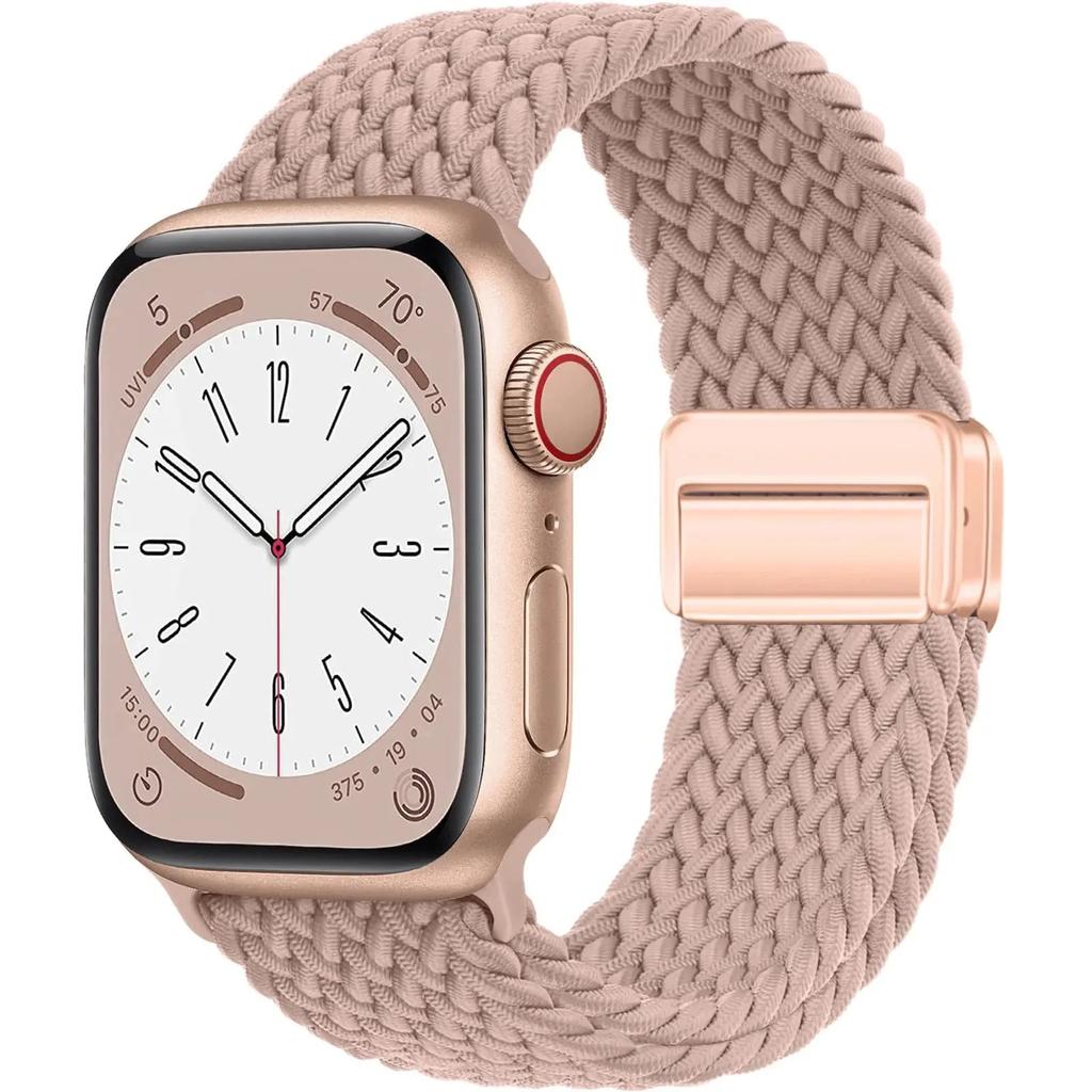 Braided Magnetic Band for Apple Watch 38-49mm pink-sand 38-40-41-42mm by HitMyNeed