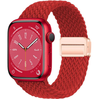 Braided Magnetic Band for Apple Watch 38-49mm red 42-44-45-46-49mm by HitMyNeed