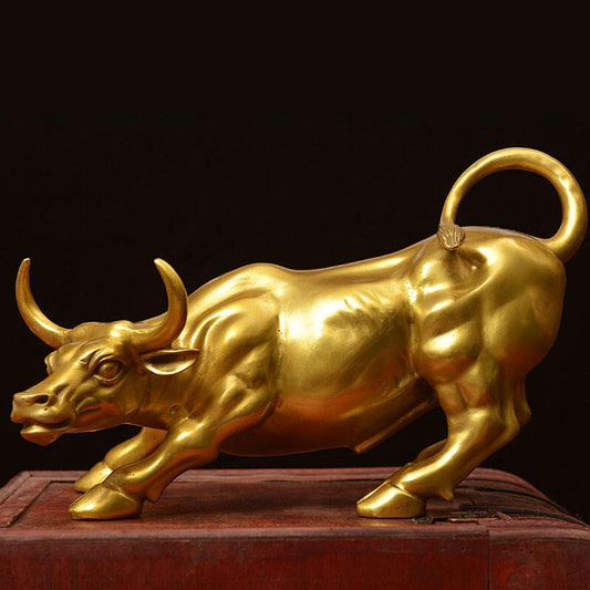 Brass Charging Bull Statue Home Decor by HitMyNeed