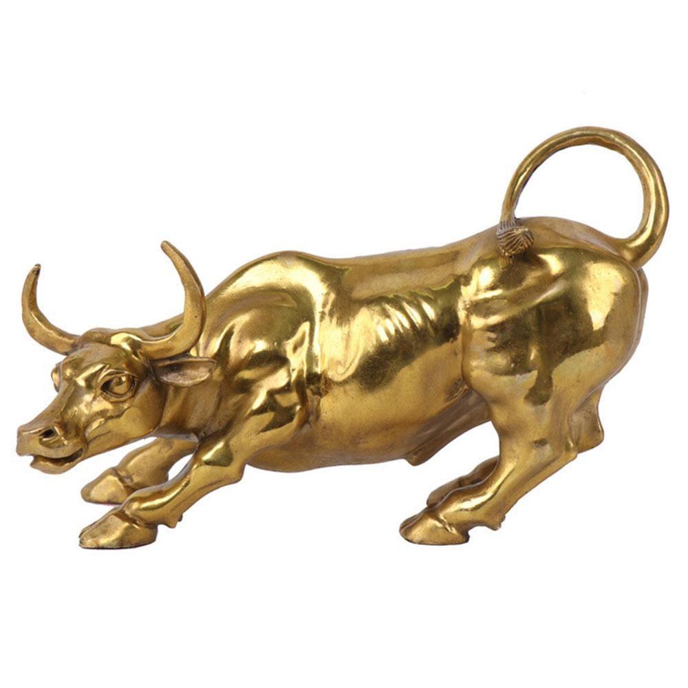 Brass Charging Bull Statue Home Decor by HitMyNeed
