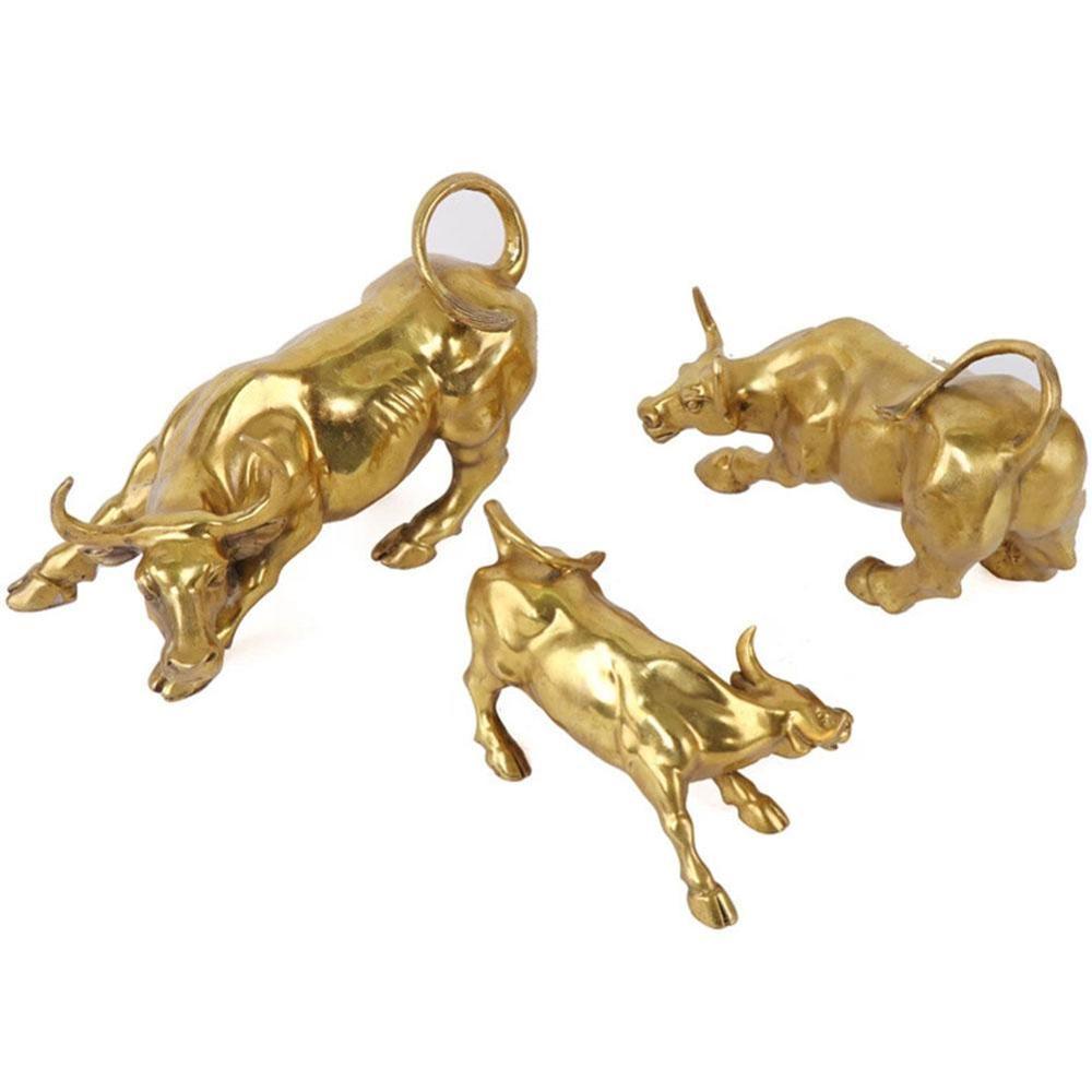 Brass Charging Bull Statue Home Decor by HitMyNeed