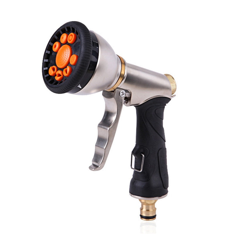 Brass Garden Hose Nozzle with 8 Spray Patterns by HitMyNeed