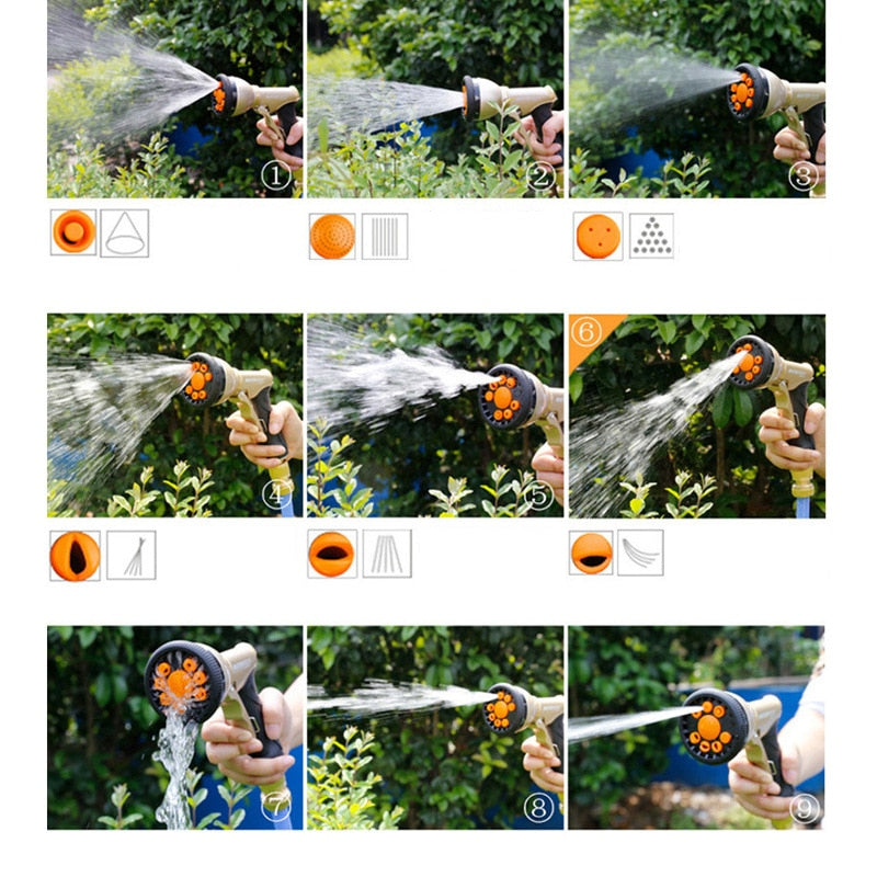 Brass Garden Hose Nozzle with 8 Spray Patterns by HitMyNeed
