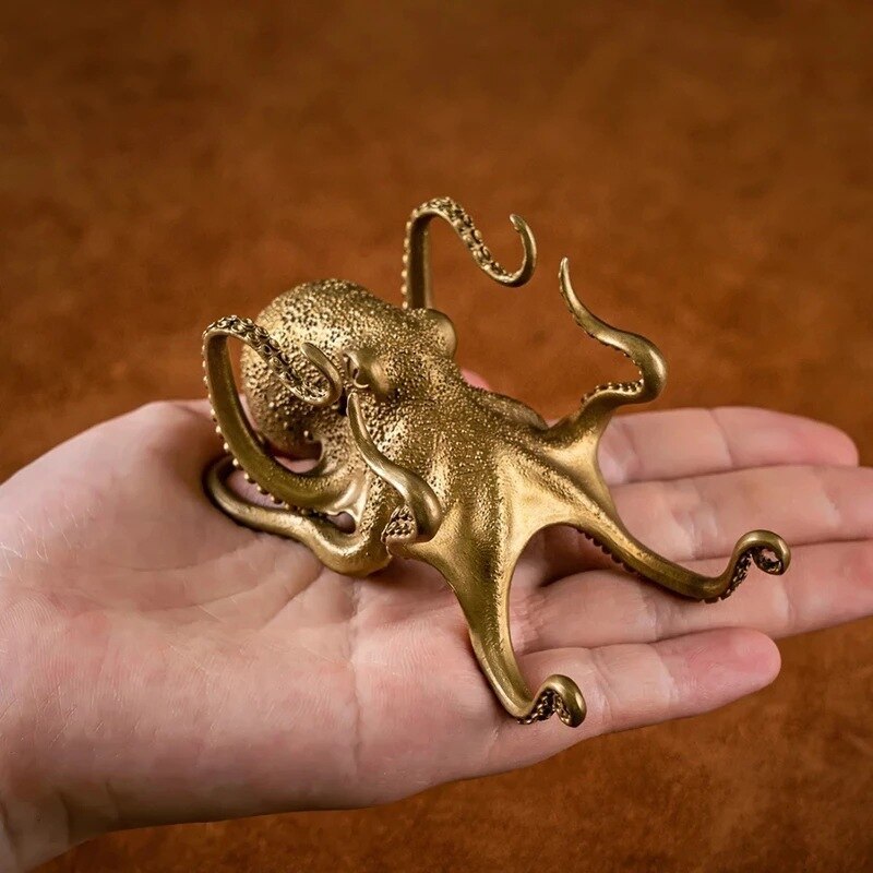 Brass Octopus Phone Holder and Desk Organizer by HitMyNeed