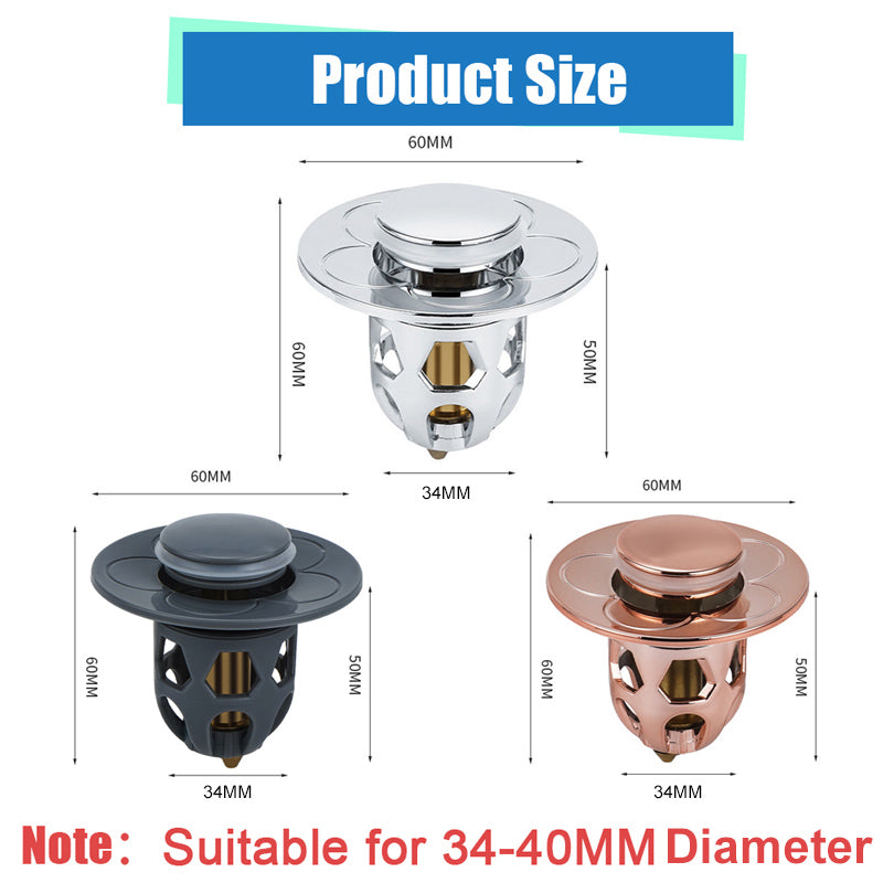 Brass Sink Pop Up Drain Stopper with Hair Catcher by HitMyNeed