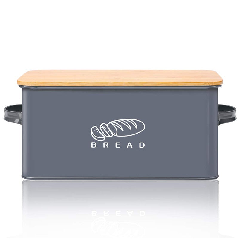 Bread Box with Bamboo Cutting Board Lid by HitMyNeed