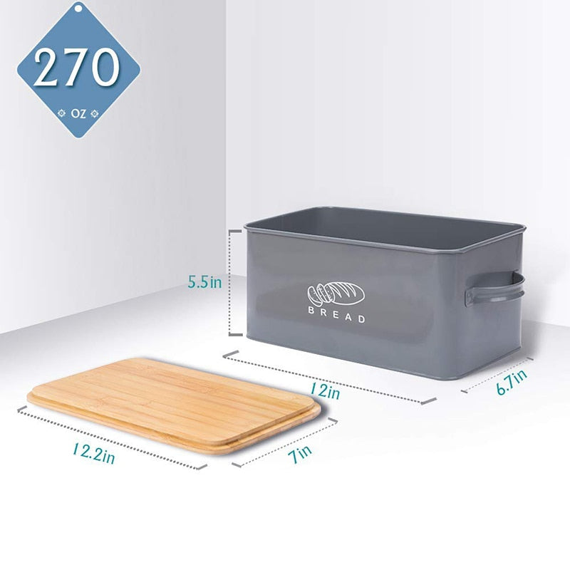 Bread Box with Bamboo Cutting Board Lid by HitMyNeed