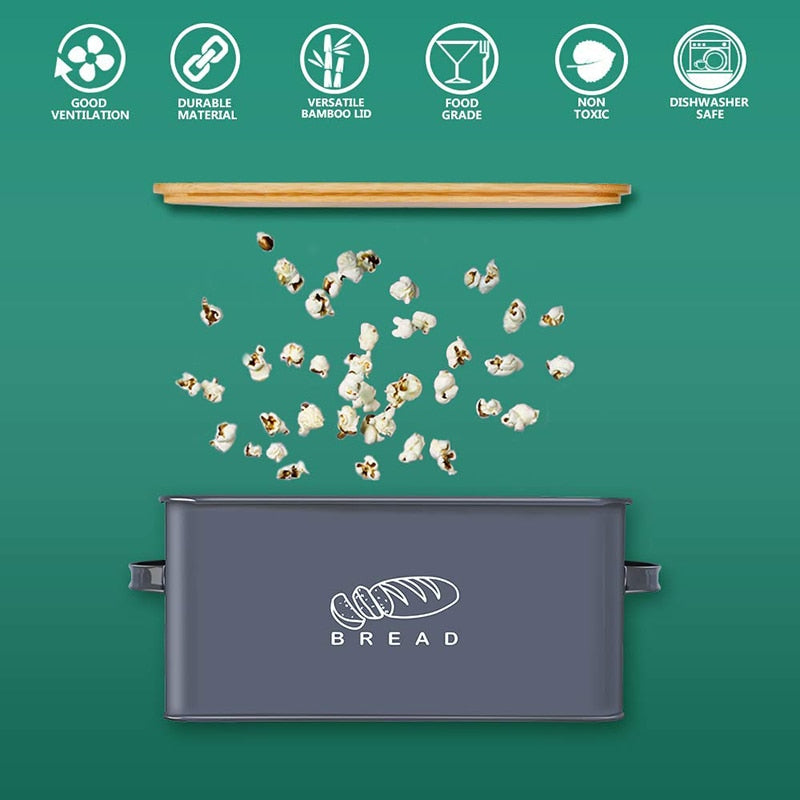 Bread Box with Bamboo Cutting Board Lid by HitMyNeed