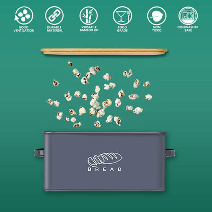 Bread Box with Bamboo Cutting Board Lid by HitMyNeed