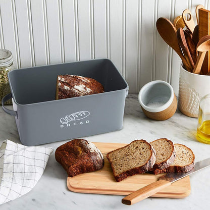 Bread Box with Bamboo Cutting Board Lid by HitMyNeed