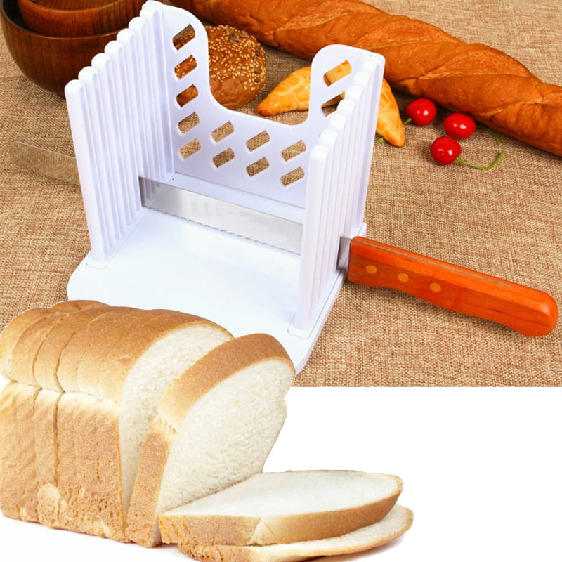 Bread Slicing Guide Tool - Plastic Loaf Cutter by HitMyNeed
