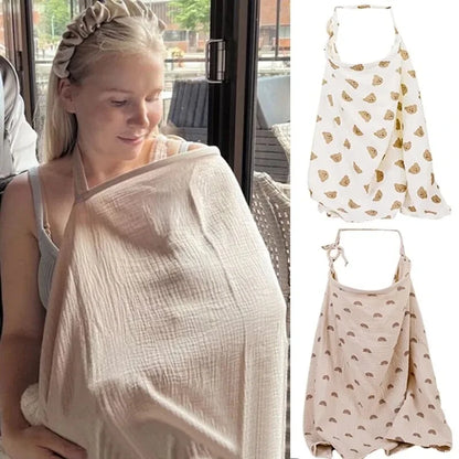 Breathable Cotton Muslin Nursing & Stroller Cover by HitMyNeed