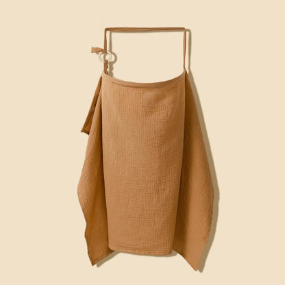 Breathable Cotton Muslin Nursing & Stroller Cover chocolate by HitMyNeed