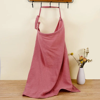 Breathable Cotton Muslin Nursing & Stroller Cover dark-pink by HitMyNeed