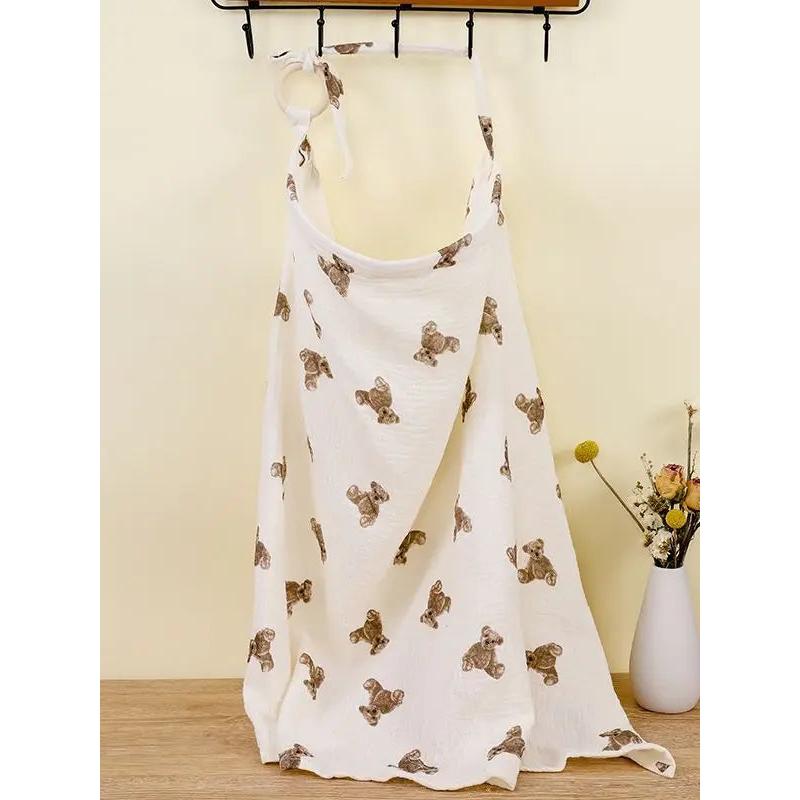 Breathable Cotton Muslin Nursing & Stroller Cover one-bear by HitMyNeed