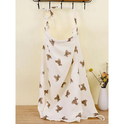 Breathable Cotton Muslin Nursing & Stroller Cover one-bear by HitMyNeed