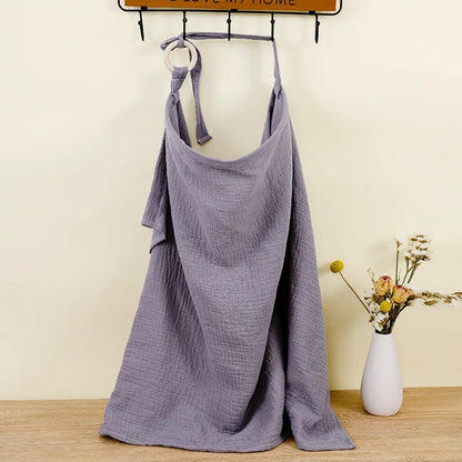 Breathable Cotton Muslin Nursing & Stroller Cover purple by HitMyNeed