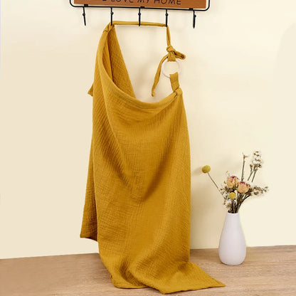 Breathable Cotton Muslin Nursing & Stroller Cover yellow by HitMyNeed