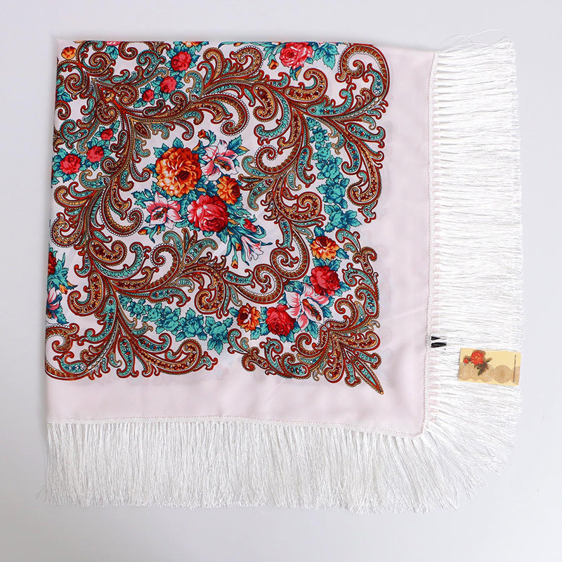 Breathable Cotton Vintage Shawl Wrap 130 x 130 cm by HitMyNeed
