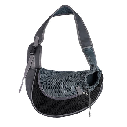Breathable Crossbody Dog Carrier Sling for Small Pets black l by HitMyNeed