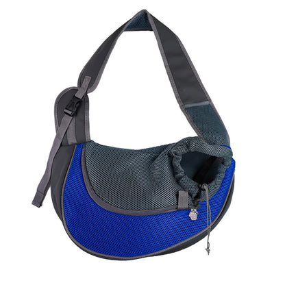 Breathable Crossbody Dog Carrier Sling for Small Pets dark-blue l by HitMyNeed