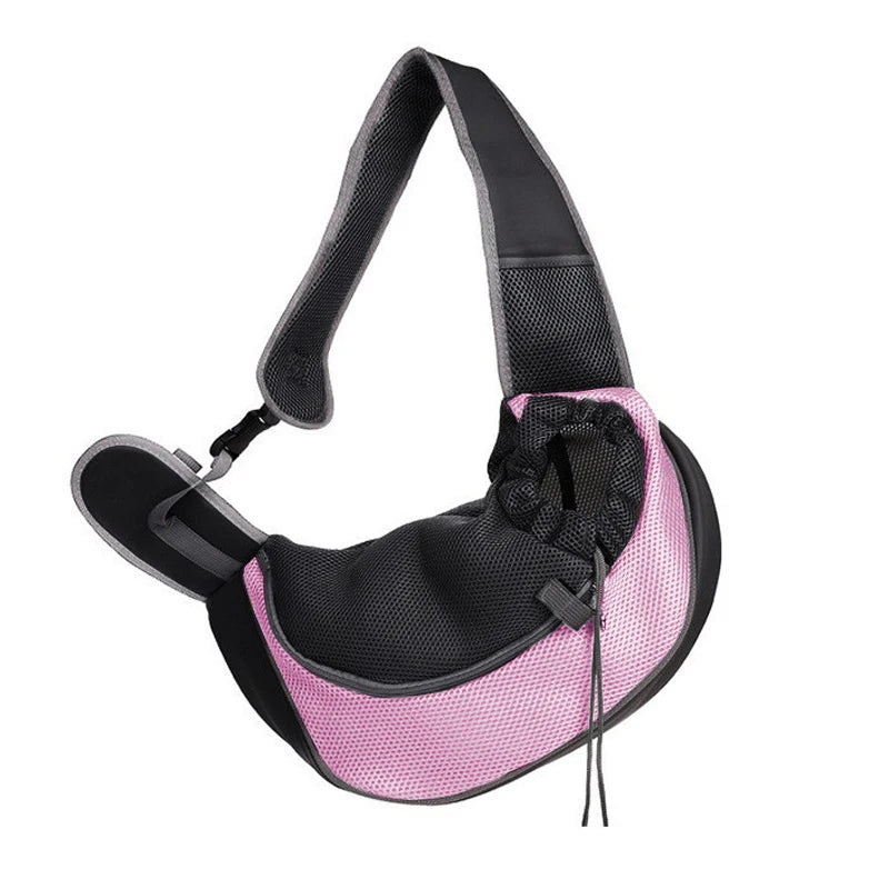 Breathable Crossbody Dog Carrier Sling for Small Pets pink l by HitMyNeed