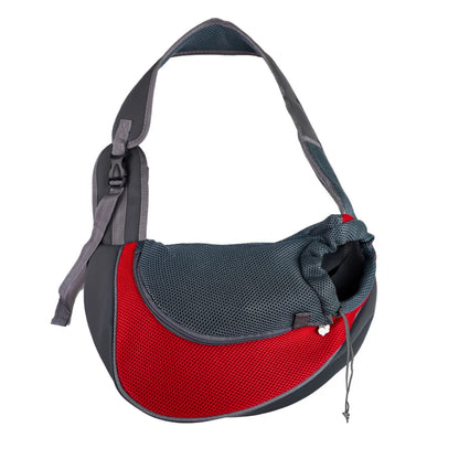 Breathable Crossbody Dog Carrier Sling for Small Pets red l by HitMyNeed