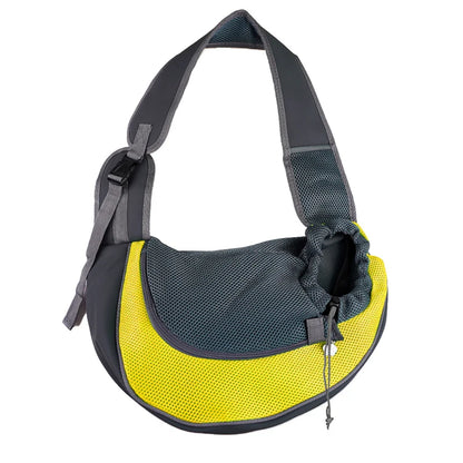 Breathable Crossbody Dog Carrier Sling for Small Pets yellow l by HitMyNeed
