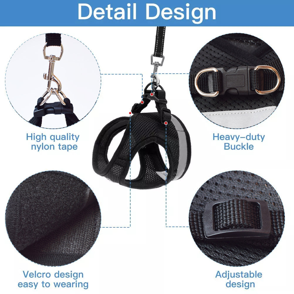 Breathable Escape-Proof Cat Harness with Leash by HitMyNeed